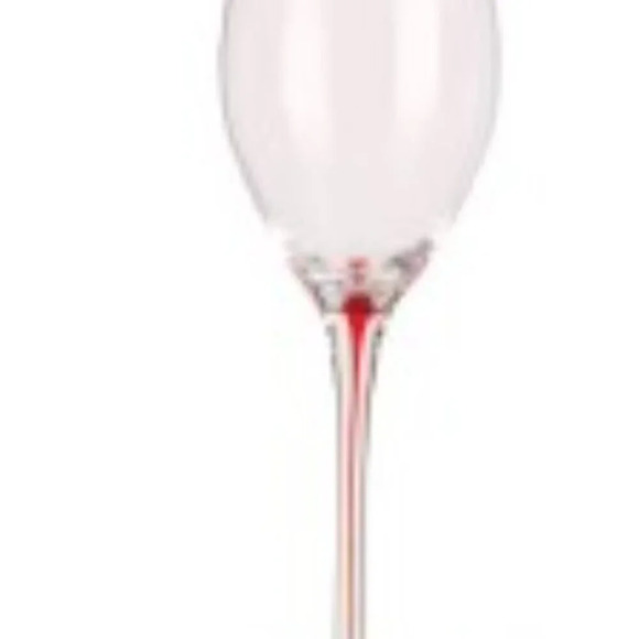 Nordic Crystal Wine Glass w/ Red Teardrop Gradient Stem Replacement Piece 8.75 " - Picture 10 of 11